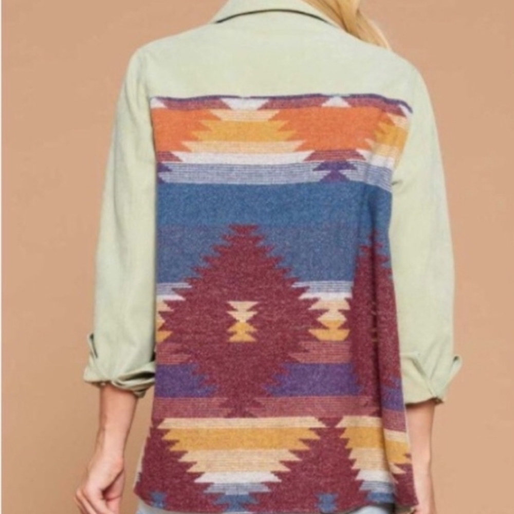 Doe & Rae Colorful Southwestern Pattern Jacket